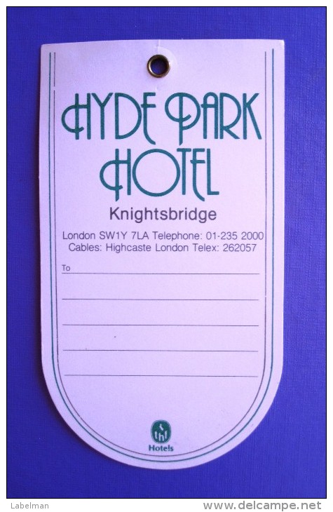 HOTEL MOTOR MOTEL HYDE PARK BRIDGE LONDON UK ENGLAND GREAT BRITAIN STICKER DECAL LUGGAGE LABEL ETIQUETTE AUFKLEBER - Hotel Labels