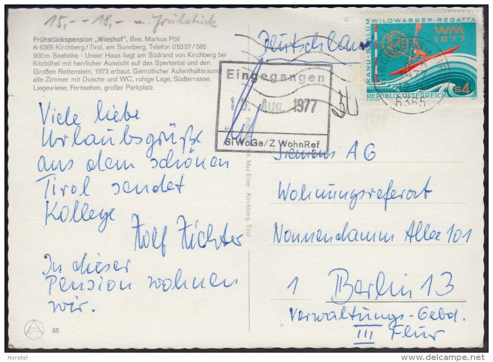 Austria - 6365 Kirchberg In Tirol - Pension Wieshof - Nice Stamp - Kirchberg