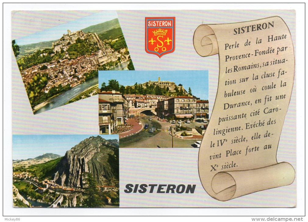 SISTERON --- Multivues ,blason ,cpsm 15 X 10  N°1517  éd MAR - Sisteron