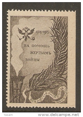 Russia. WWI Charity Label. All-Russian Union Of Cities. - Steuermarken