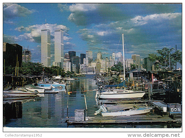 11809- NEW YORK CITY- WORLD TRADE CENTER, SKYLINE, MARINA, SHIPS - World Trade Center