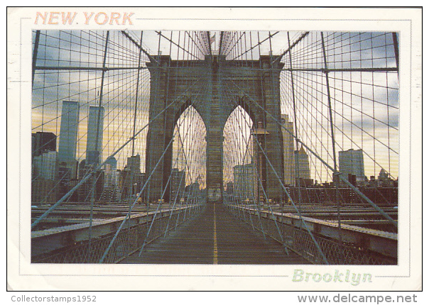 11839- NEW YORK CITY- BROOKLYN BRIDGE, SKYLINE - Bruggen En Tunnels