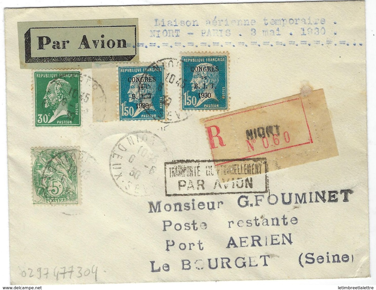 N°111 + 174 + 265, 2 Pièces Oblit Niort Sur Lettre Recommandée Avec Griffe Encadrés ( Transporté Exeptionnellement P.... - 1960-.... Covers & Documents