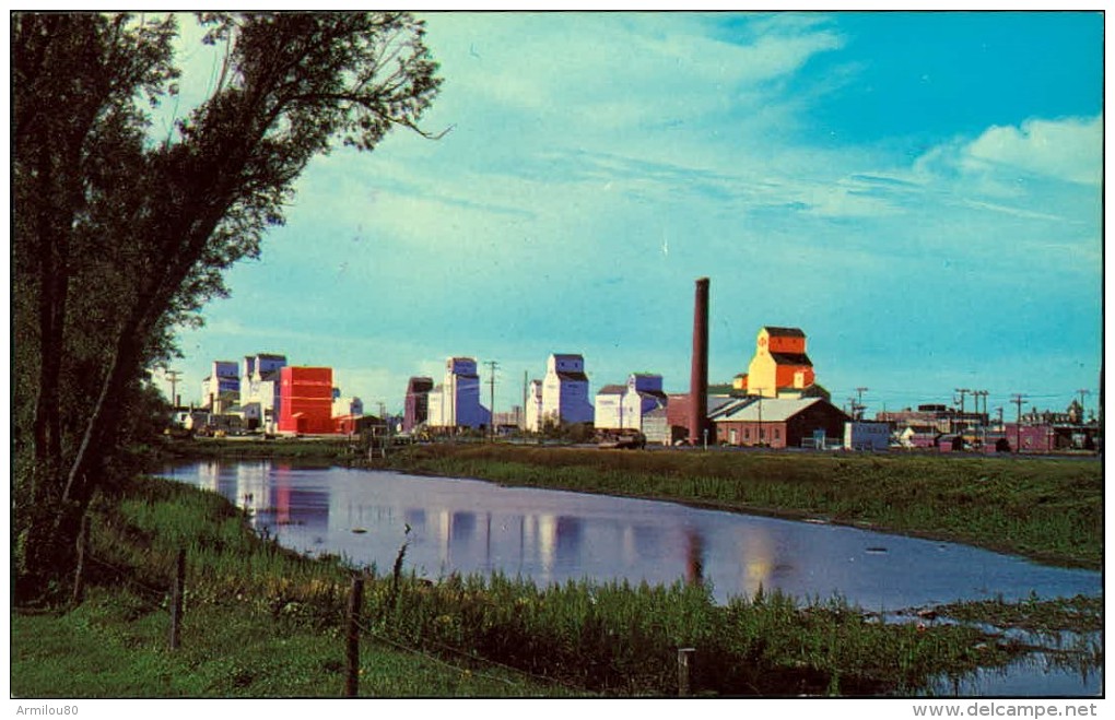 N°47 DID  WEYBURN GRAIN ELEVATORS AND POWER PLANT WITH SMOCKE - Autres & Non Classés