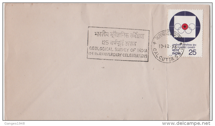 India 1978  Geological Survey Of India  125th Anniversary Cancellation Cover  Light Creased # 84183   Indien Inde - Other & Unclassified