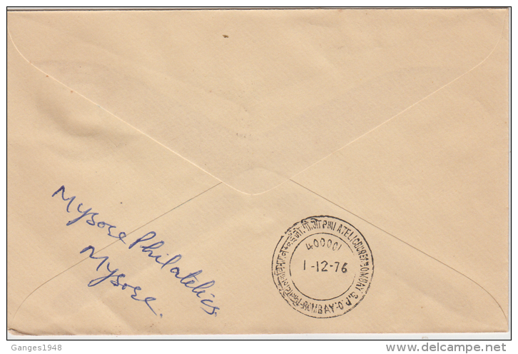 India 1976  Indian Air Lines Delhi - Bombay Airbus First Flight Cancellation Cover # 84182   Indien Inde - Poste Aérienne