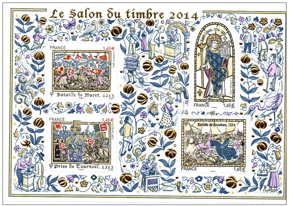 N° 135 De 2014  -APC -  6.20 € -  Bloc Doré émis Salon Du Timbres - Grandes Heures Histoire De France - Ungebraucht