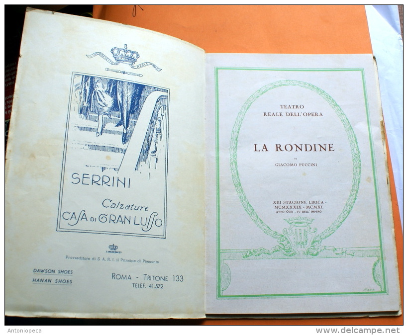 ITALIA - PROGRAMMA TEATRO DELL´OPERA DI ROMA 1934 - Documents Historiques