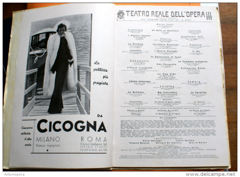 ITALIA - PROGRAMMA TEATRO DELL´OPERA DI ROMA 1934 - Documents Historiques