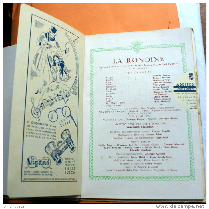 ITALIA - PROGRAMMA TEATRO DELL´OPERA DI ROMA 1934