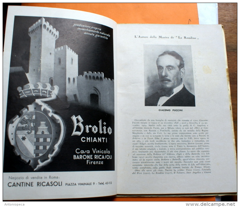 ITALIA - PROGRAMMA TEATRO DELL´OPERA DI ROMA 1934