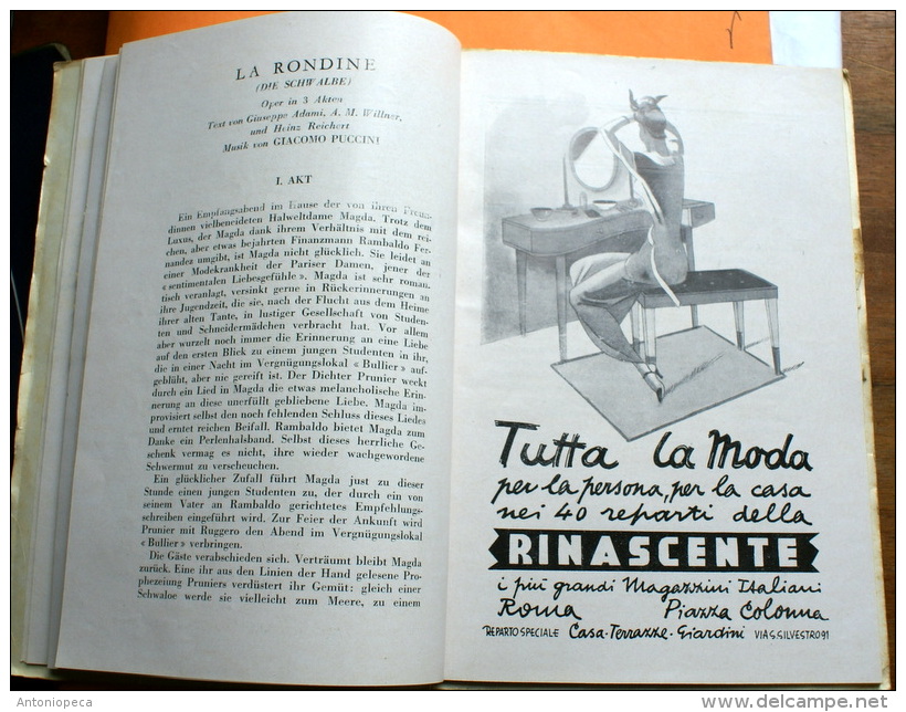 ITALIA - PROGRAMMA TEATRO DELL´OPERA DI ROMA 1934