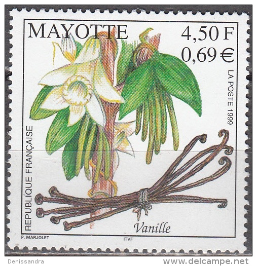 Mayotte 1999 Yvert 78 Neuf ** Cote (2015) 2.40 Euro La Vanille - Ungebraucht