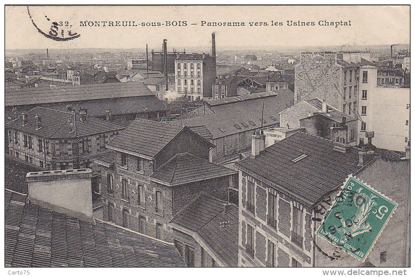 Montreuil Sous Bois 93 - Panorama Vers Les Usines Chaptal - RARE - Montreuil