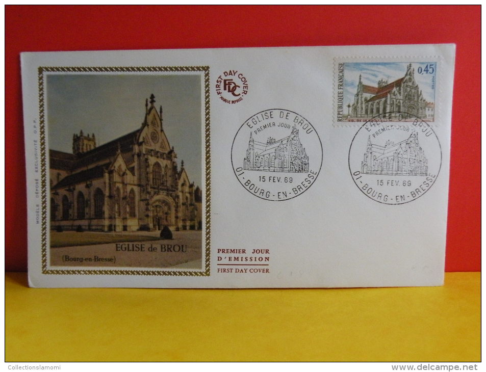 FDC - Église De Brou - 01 Bourg En Bresse - 15.2.1969 - 1er Jour, Coté 1,80 € - 1960-1969