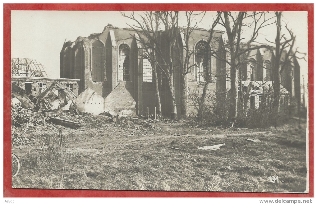 Belgique - ZONNEBEKE - ZANDVOORDE - HOLLEBEKE - Carte Photo à Localiser - Fotokaart - Eglise - Kirche - Guerre 14/18 - Zonnebeke