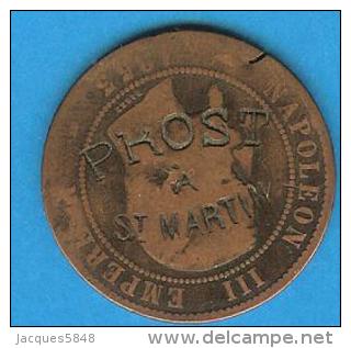 Monnaie De Prisonniers ) Prost à St-martin - 10 Centimes Napoléon III - Antilles Française -  Maringot - Variétés Et Curiosités