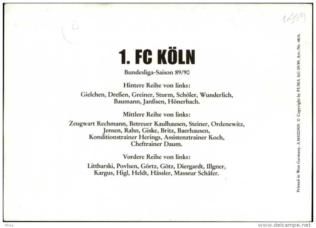 FOOTBALL - FC KÖLN - COLOGNE - Pub Puma - Voetbal