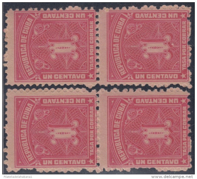 1927.1 CUBA. 1927. Ed.8. MNH. 2c. BLOQUE PARTIDO. TASAS POR COBRAR. POSTAGE DUE. - Ongebruikt