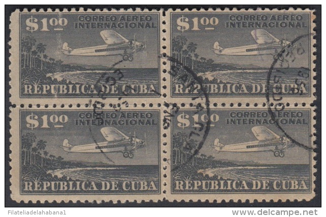 1931.3 CUBA. 1931. Ed.262. 1$. USED. CORREO AEREO. AIR MAIL. AVION AIRPLANE. BLOCK 4. - Ongebruikt