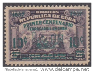 1937.107 CUBA. 1937. Ed.328. 10c. CENTENARIO DEL FERROCARRIL. RAILROAD. RAILWAYS. SIN GOMA - Ungebraucht