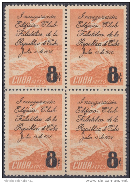 1956.105 CUBA. 1956. Ed.664. MH. INAUGURACION EDIFICIO CLUB FILATELICO. PHILATELIC BUILDING. AVES. BIRD. PAJAROS. BL4 - Ungebraucht