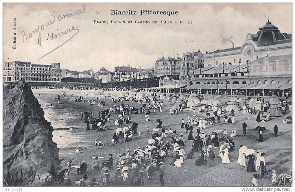 Lot sympa de 83 CPA de Biarritz 100% SCANNEES Plage Port Casino Rues etc.