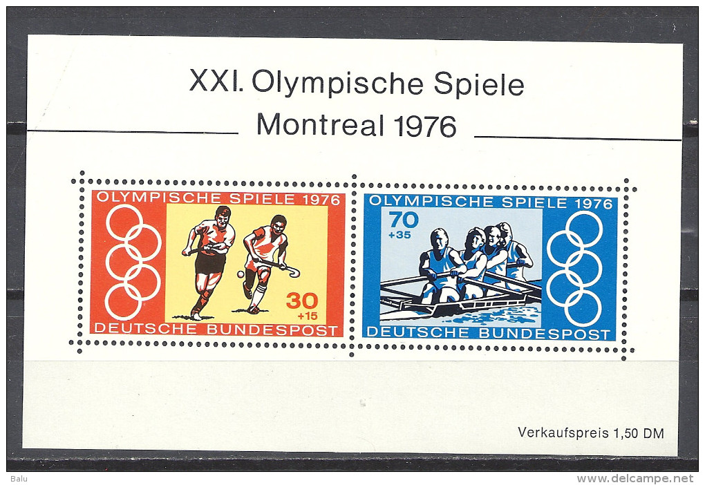 Deutschland 1976 Mi Block 12 ** 888 + 889 XXI. Olympische Spiele Montreal Olympic Games - Sonstige & Ohne Zuordnung