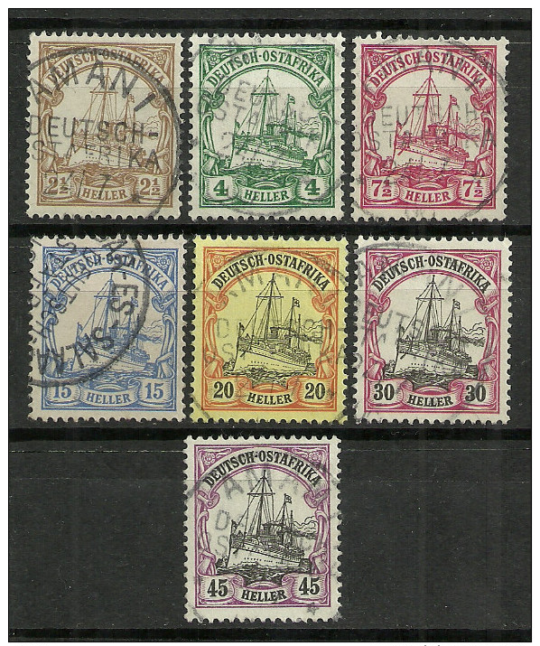 DEUTSCH-OSTAFRIKA, GERMAN EAST AFRICA MICHEL 22/28 FINE USED. SHIP. 90 €. - German East Africa