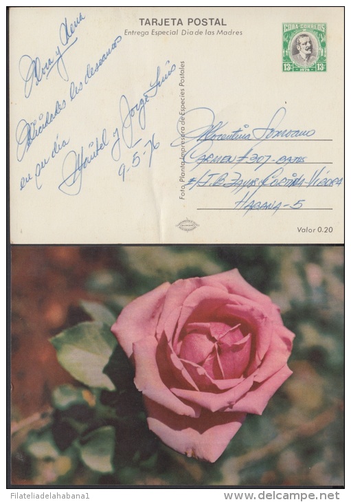 1976-EP-2 CUBA 1976. Ed.119c. ENTERO POSTAL. POSTAL STATIONERY. MOTHER DAY SPECIAL DELIVERY. ROSAS. ROSE. FLOWERS. FLORE - Briefe U. Dokumente