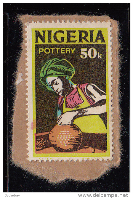 Nigeria Used Scott #305 On Piece 50k Pottery - Colour 'blotch' On Left Margin - Nigeria (1961-...)