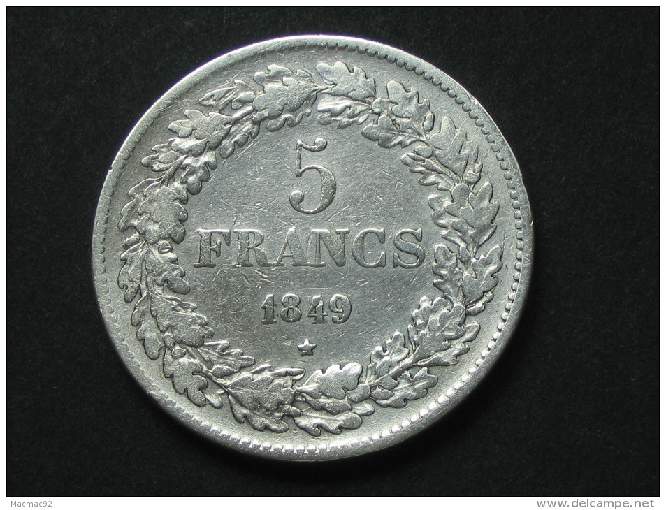 5 Francs 1849 -BELGIQUE - Leopold Premier -  Roi Des Belges **** EN ACHAT IMMEDIAT **** - 5 Frank