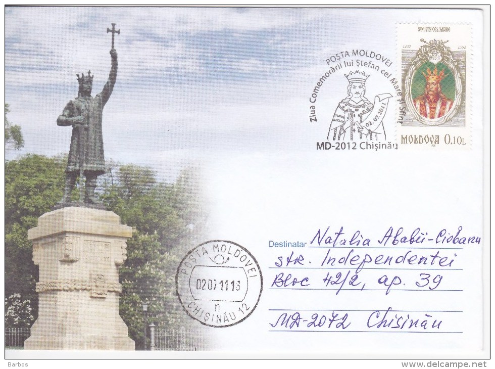 MOLDOVA , MOLDAVIE , MOLDAWIEN , MOLDAU , 2011 ; Remembrance Day Of The King Stefan Cel Mare  ; Special Cancell. - Moldova