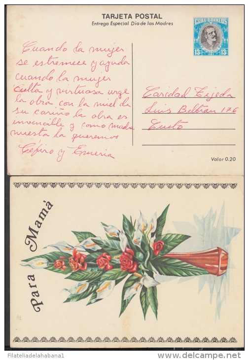 1981-EP-4 CUBA 1981. Ed.128f. MOTHER DAY SPECIAL DELIVERY. ENTERO POSTAL. POSTAL STATIONERY.JARRON DE FLORES. FLOWERS. U - Neufs