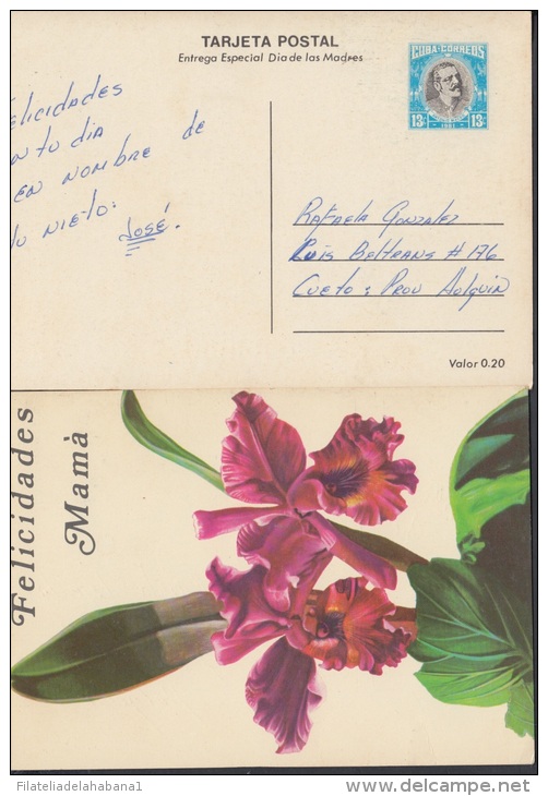 1981-EP-5 CUBA 1981. Ed.128e. MOTHER DAY SPECIAL DELIVERY. ENTERO POSTAL. POSTAL STATIONERY. ORQUIDEAS. FLOWERS. FLORES. - Ongebruikt