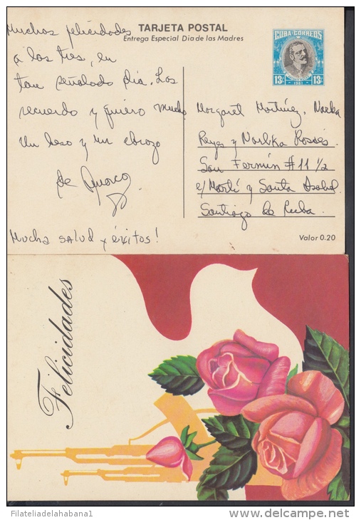 1981-EP-9 CUBA 1981. Ed.128b. MOTHER DAY SPECIAL DELIVERY. ENTERO POSTAL. POSTAL STATIONERY. ROSAS. ROSE. FLOWERS. FLORE - Neufs