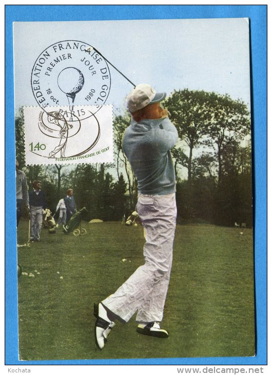 Mans936, Carte Maximum, Fédération Française De Golf, Paris, GF, Non Circulée - Golf