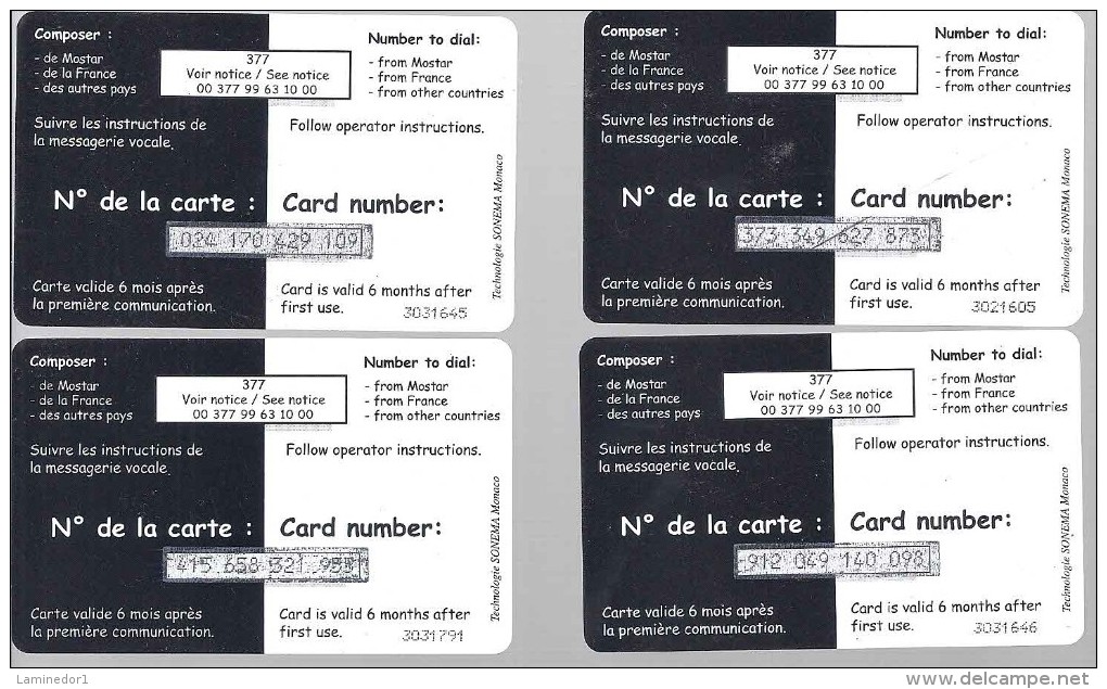 Rare, 4 Télécartes ECOPHONING, Cartes à Code SFOR ( Mostar ) Militaire De Bosnie, Utilisées,   Division Salamandre , - Military Phonecards