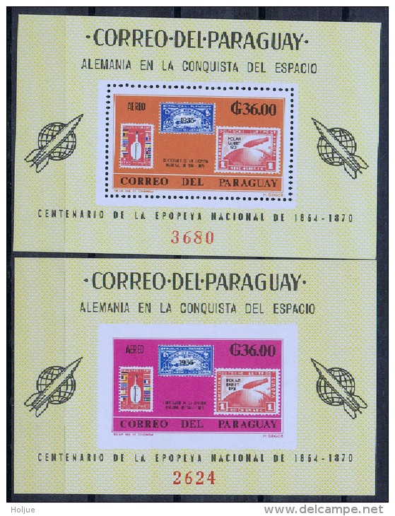 Paraguay 1966 Deutscher Beitrag Zur Weltraumfahrt Michel Block 83-84 Xx MNH - Paraguay