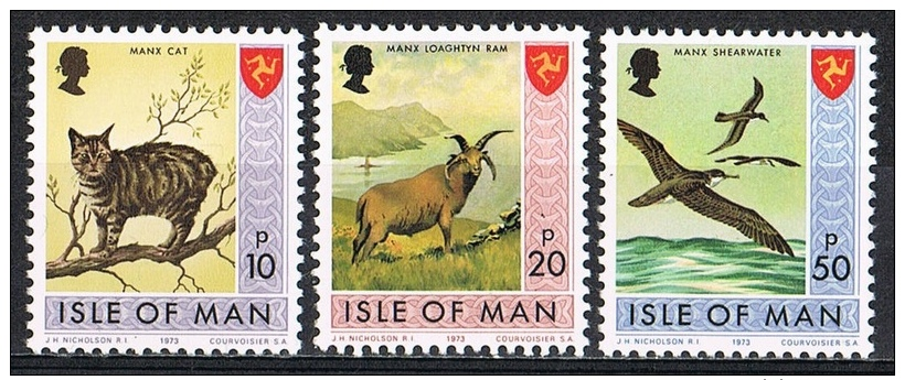 C080 FAUNA VOGELS BIRDS OISEAUX VÖGEL AVES KATTEN CATS CHATS KATZE ISLE OF MAN 1973 PF/MNH - Autres & Non Classés