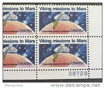 Plate Block -1978 USA Viking Missions To Mars Stamp Sc#1759 Space - USA