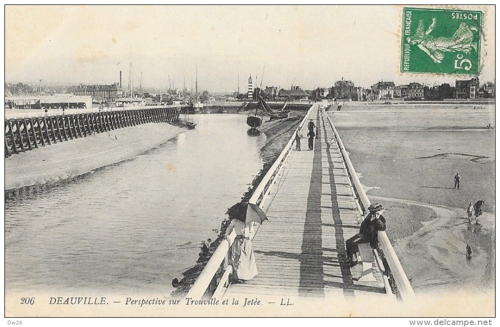 Deauville - Perspective Sur Trouville Et La Jetée - Carte LL N°206 - Deauville