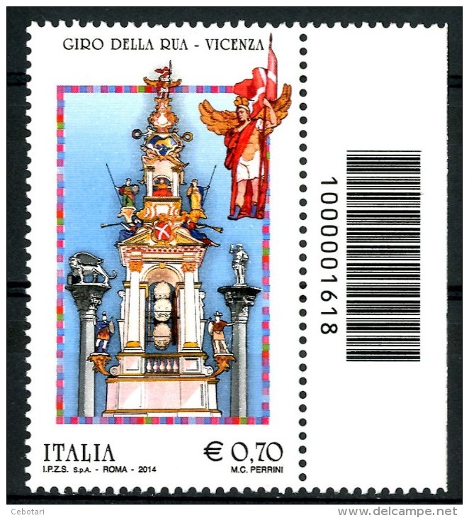 ITALIA / ITALY 2014** - Giro Della Rue - Vicenza - 1 Val. Con Codice A Barre Come Da Scansione - Bar-code