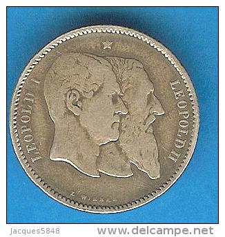 Monnaies ) Belgique - 1fr Léopold 1er / Léopold II - 1830 / 1880 - Argent - 1 Franc