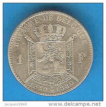 Monnaies ) Belgique - 1fr Léopold 1er / Léopold II - 1830 / 1880 - Argent - 1 Frank