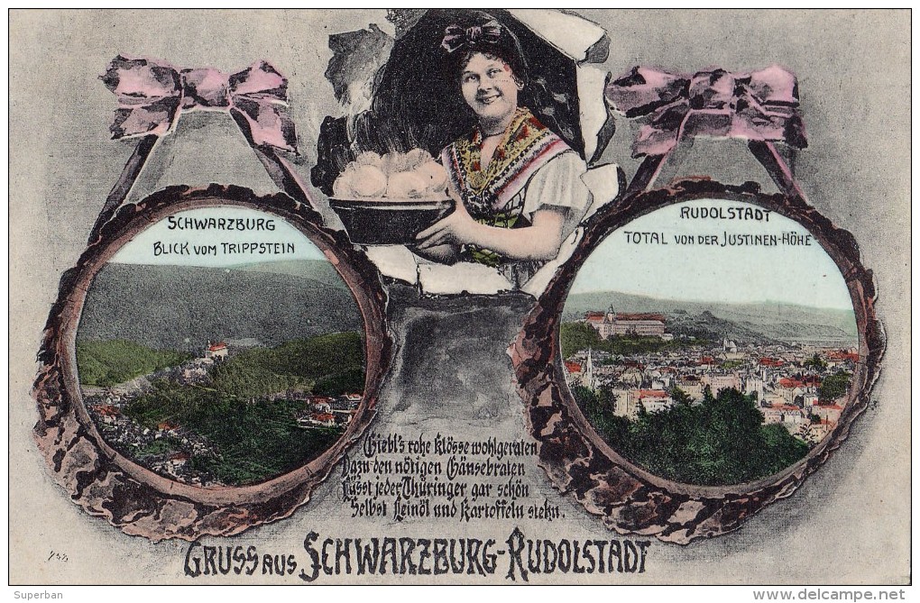 GRUSS Aus SCHWARZBURG - RUDOLSTADT  - CARTE POSTALE ANCIENNE / OLD POSTCARD ~ 1910 - 1920 (r-402) - Rudolstadt