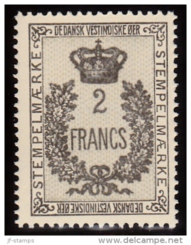 1907. STEMPELMÆRKE 2 FRANCS. (Michel: ) - JF103098 - Danish West Indies