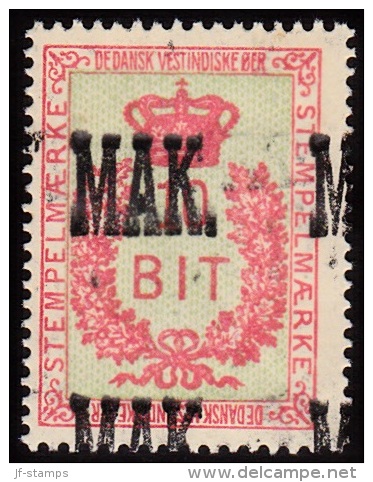 1907. STEMPELMÆRKE 10 BIT. Overprint MAK.. (Michel: ) - JF103112 - Danish West Indies