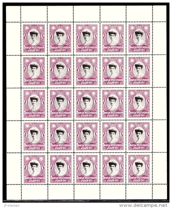 1911. Crown Princess Alexandrine. Complete Sheet With 25 Stamps. (Michel: 1911) - JF103444 - Danish West Indies