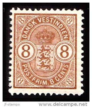 1903. Coat-of-Arms Type. 8 C. Brown. (Michel: 28) - JF103450 - Danish West Indies